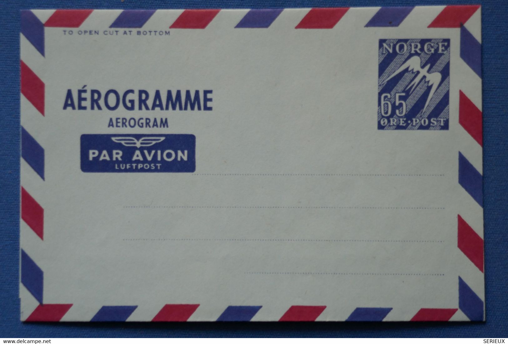 R2  NORVEGE BELLE LETTRE AEROGRAMME  1969 NON VOYAGEE - Briefe U. Dokumente