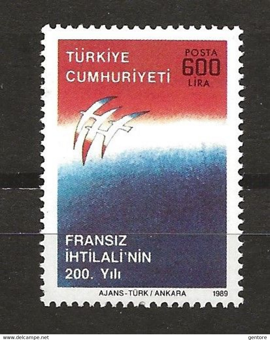 TURKEY 1989 French Revolution    Unificato Cat. N° 2617 Absolutely MNH ** - Otros & Sin Clasificación