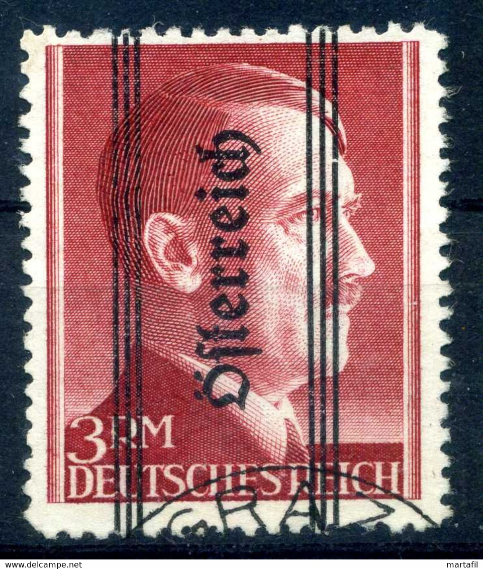 1945 AUSTRIA N.574 3m. Hitler Österreich D.12½ USATO - Used Stamps