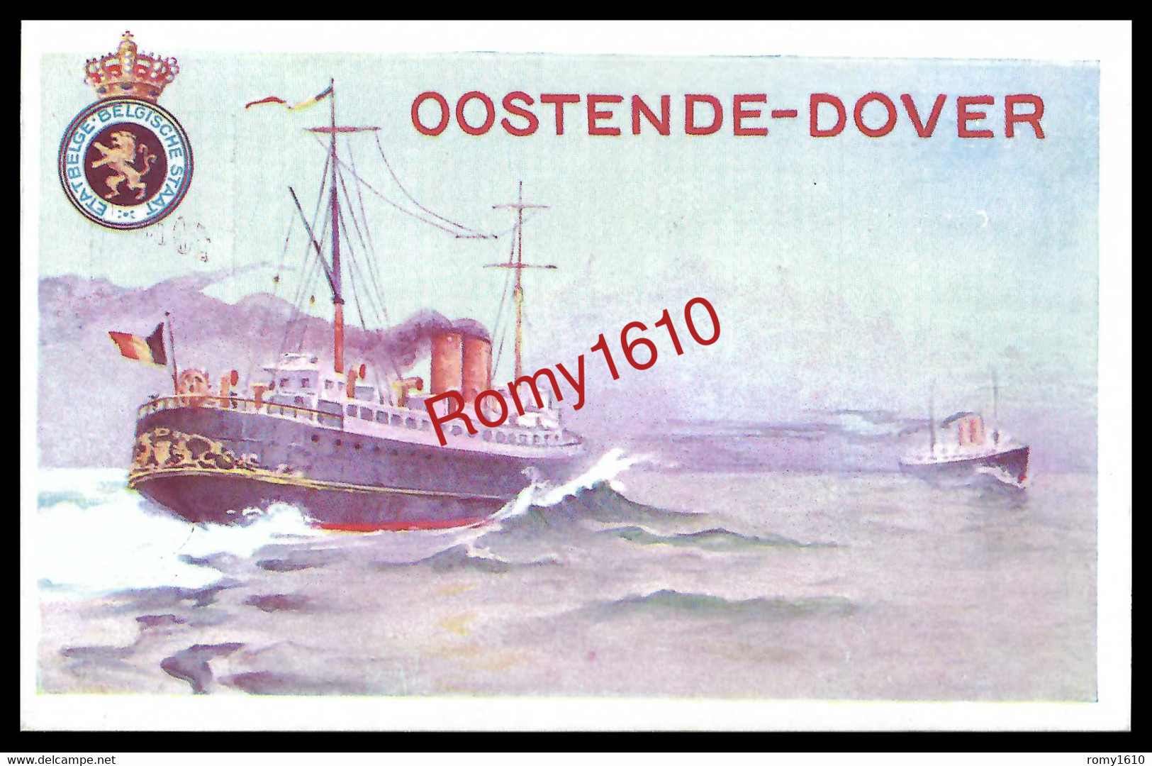 EP. Paquebot De L'Etat Belge, Ligne Oostende-Dover. 16b. Scan Recto/verso. - Bootkaarten