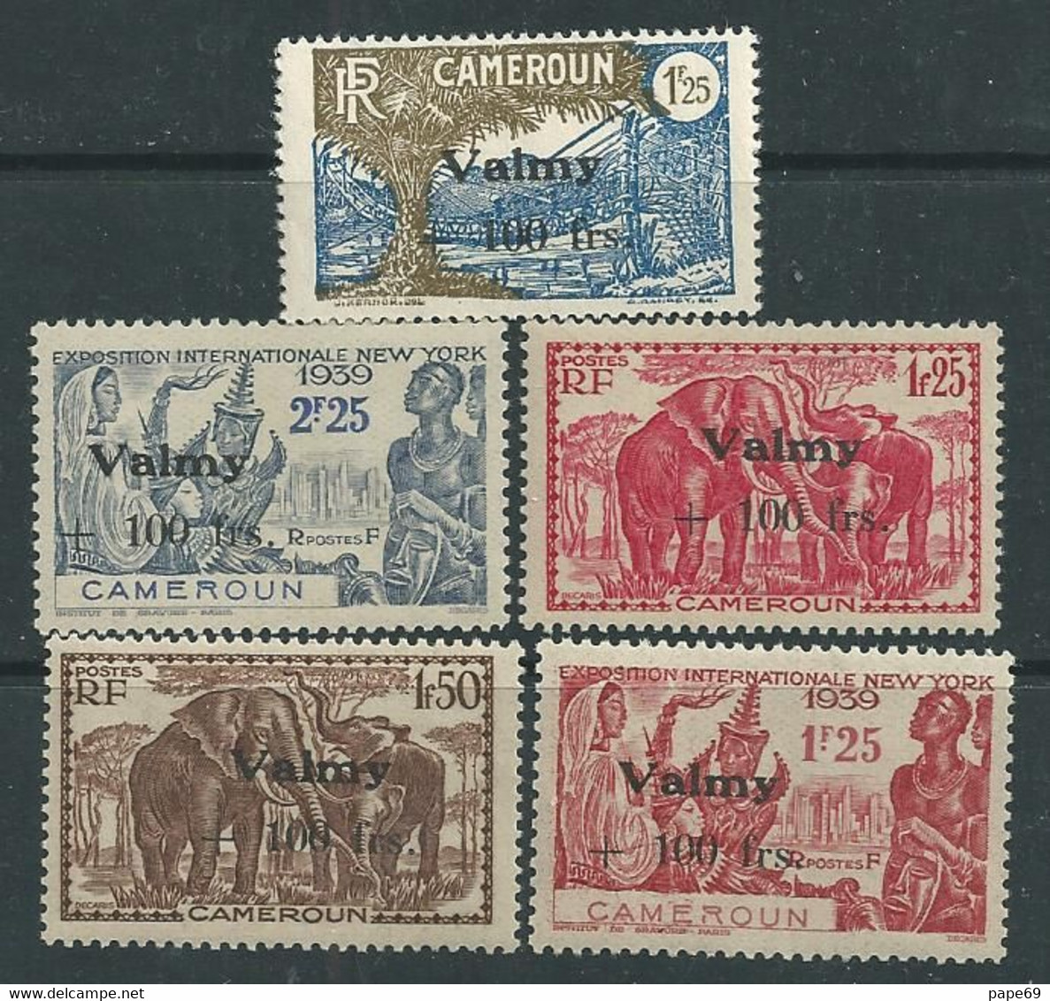 Cameroun N° 240 / 44 XX Valmy La Série Des 5 Valeurs  Infime Trace De Charnière, Gomme Tropicale, TB - Sonstige & Ohne Zuordnung