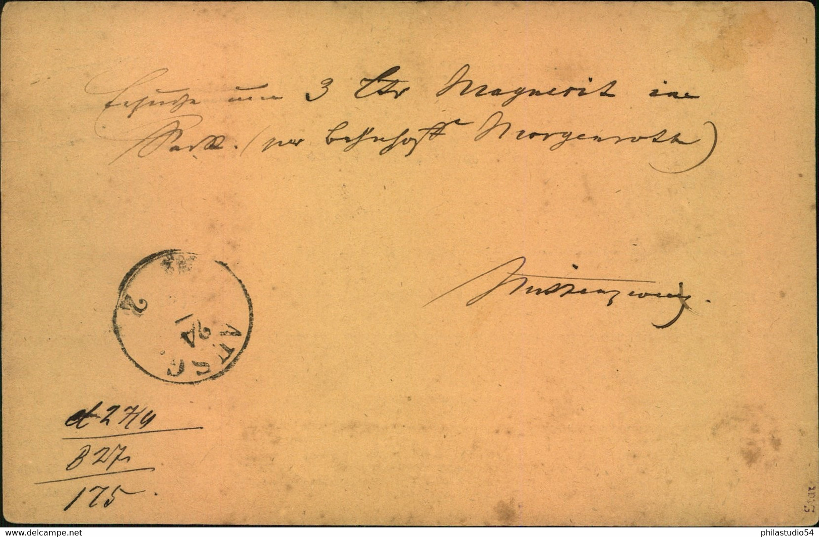 1872, ANTONIENHÜTTE, Nachverwendeter Preußen Ra2 Auf Postkarte Mit 1/2 Groschen Kl. Schild  - Michel 14 - Machines à Affranchir (EMA)