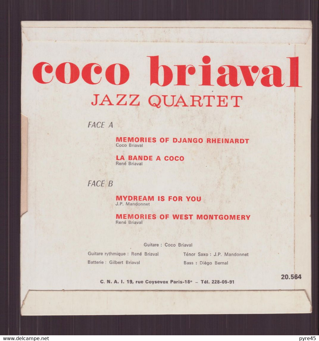 45 T Coco Briaval " Memories Of Django Rheinardt + La Bande à Coco + My Dreamis You + Memories Of West Montgomery " - Jazz