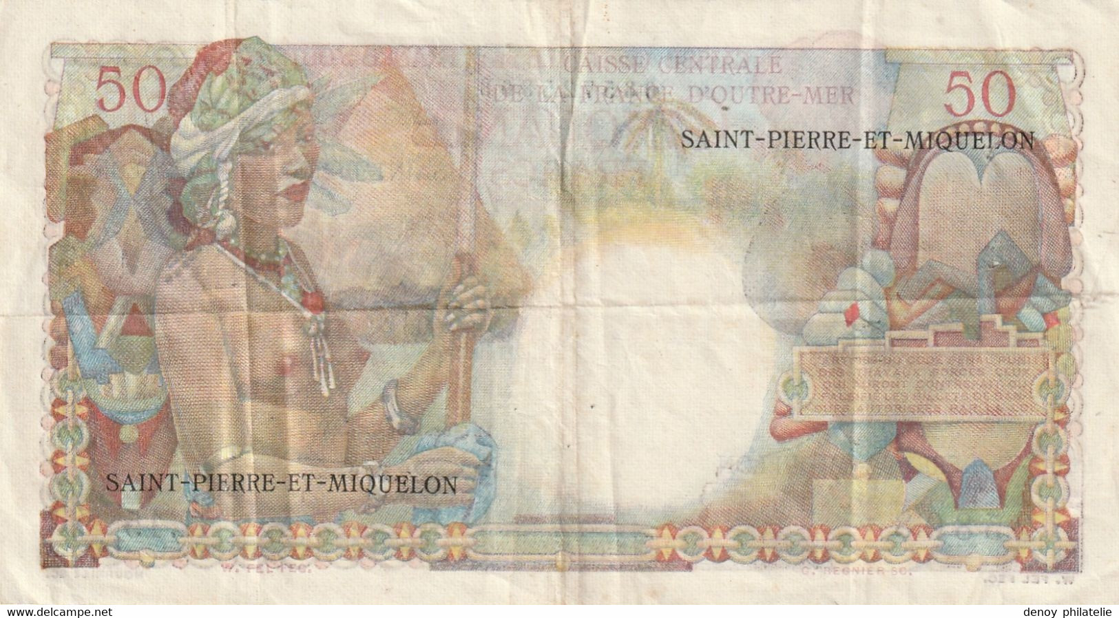 50 Francs Belain D'Esnambuc SAINT PIERRE ET MIQUELON 1946 P.25 RRR - Other - America