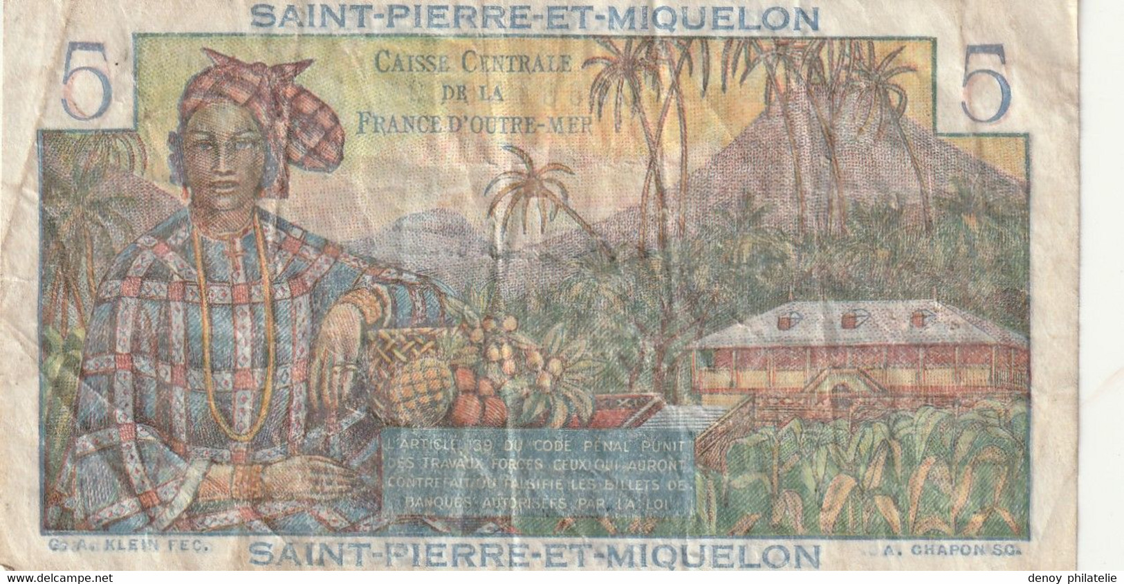 5 Francs Bouginville  SAINT PIERRE ET MIQUELON 1946 P.23 RRR - Other - America