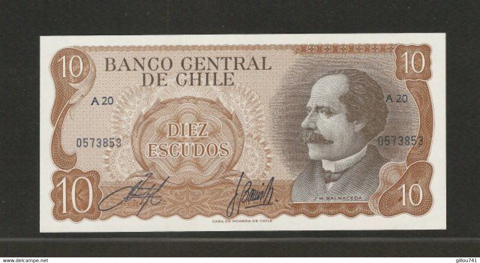 Chili, 10 Escudos, 1967-1975 ND Issue - Cile