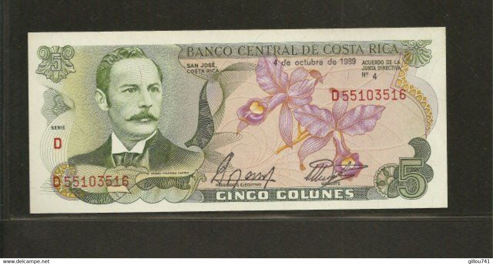 Costa Rica, 5 Colones, 1968-1992 Issue - Costa Rica