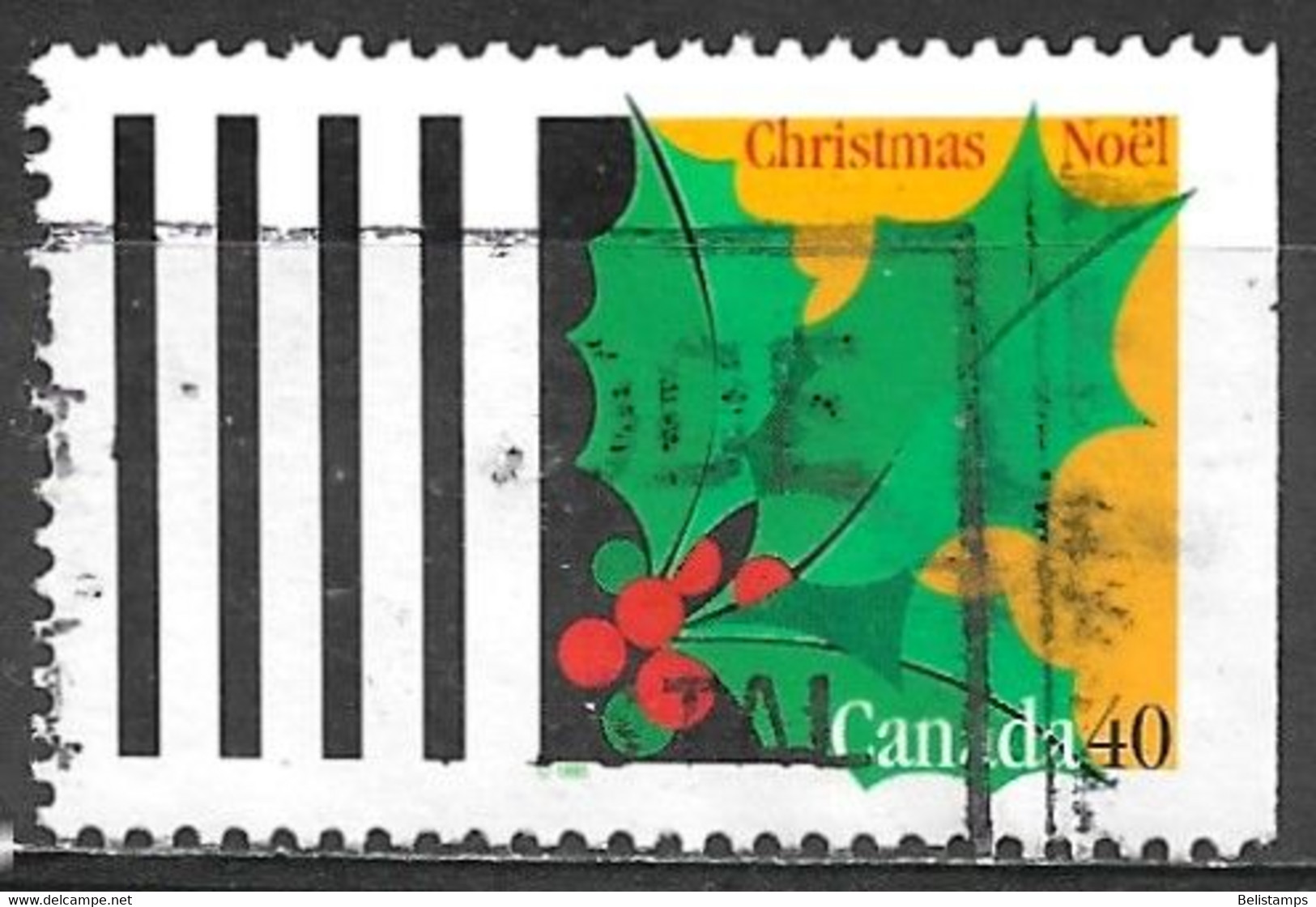 Canada 1995. Scott #1588 (U) Christmas, Holly - Einzelmarken