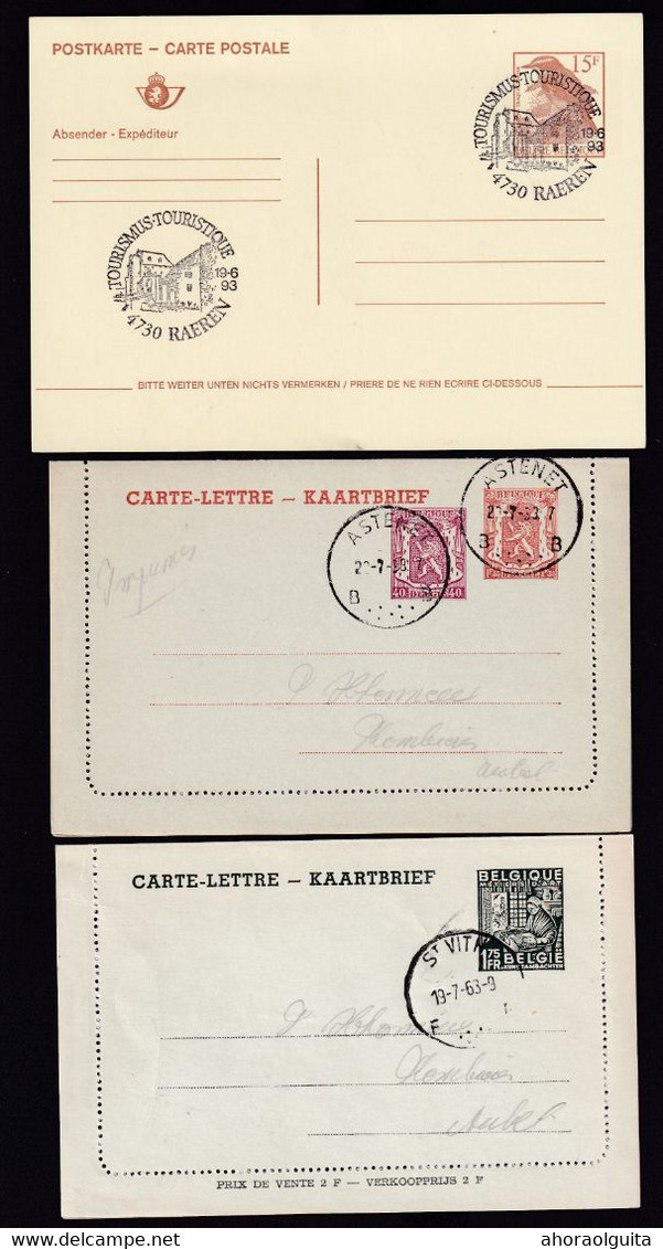 DDY 969 --  CANTONS DE L'EST - Ensemble De 6 Entiers Postaux / Cartes-Lettres , Cachets RAEREN , KELMIS , BULLINGEN ... - Cartes Postales 1951-..