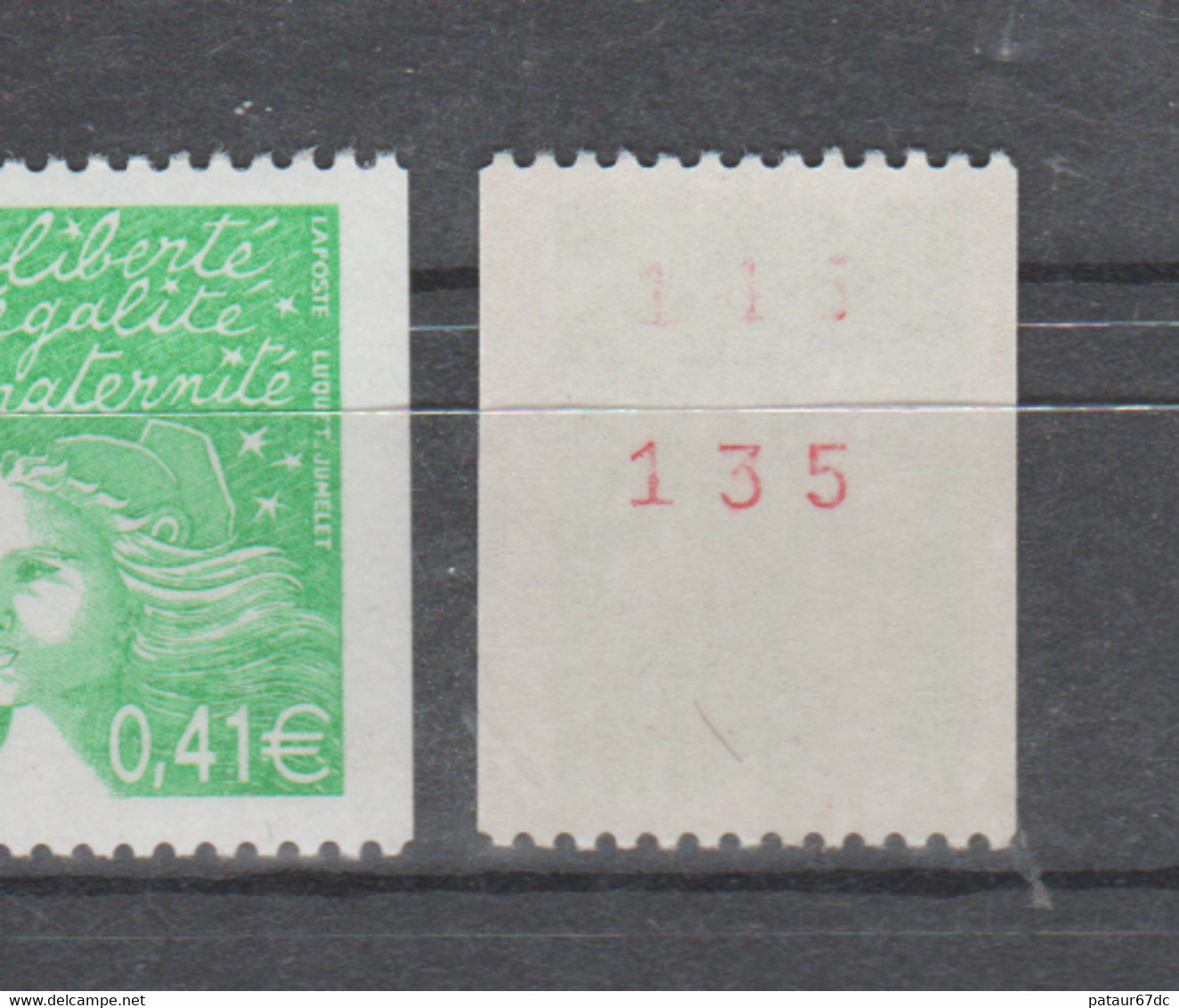 FRANCE / 2002 / Y&T N° 3458a ** : Luquet 0.41 € (roulette Avec N° Rouge Au Dos) X 1 - Nuovi