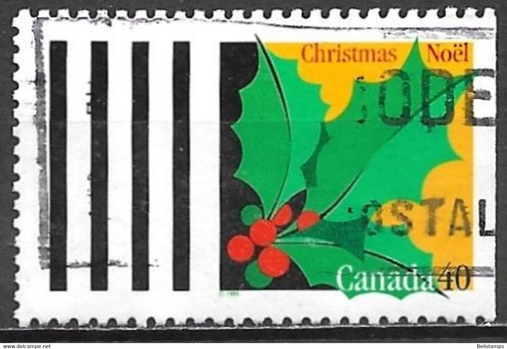 Canada 1995. Scott #1588 (U) Christmas, Holly - Postzegels