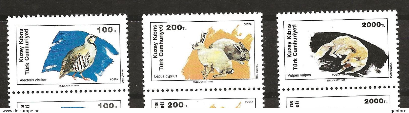 CYPRUS NORTH 1989 Fauna Unificato Cat. N° 241-242-244 Absolutely MNH ** - Otros & Sin Clasificación