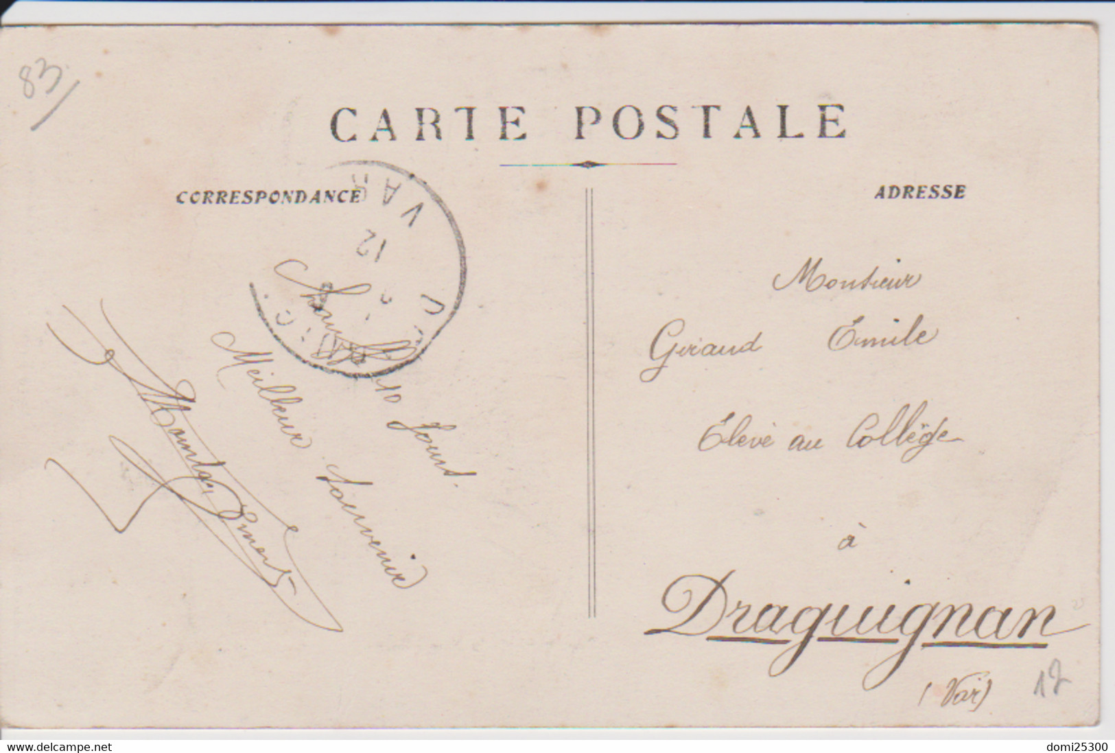 83 – LORGUES – CALECHE - BOULEVARD DE LA REPUBLIQUE – CP Circulée écrite Au Verso (1912) - Lorgues