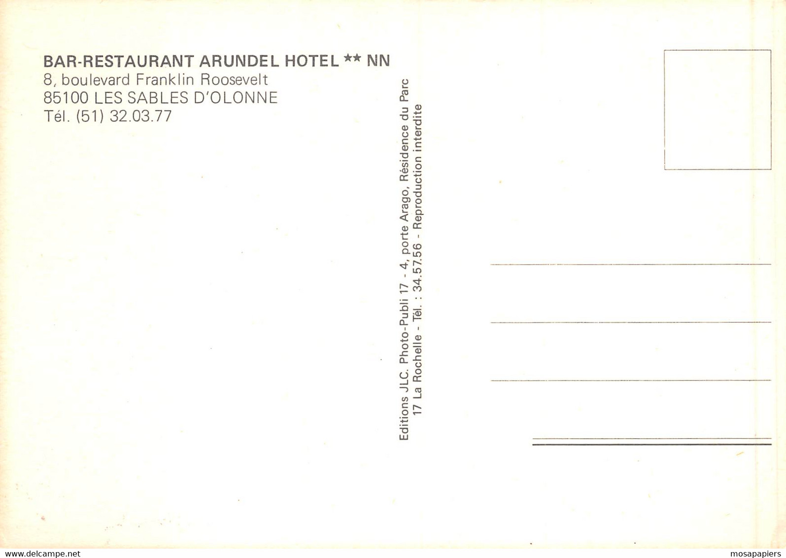 Les Sables D'Olonne - Bar-Restaurant Arundel Hôtel - Sables D'Olonne