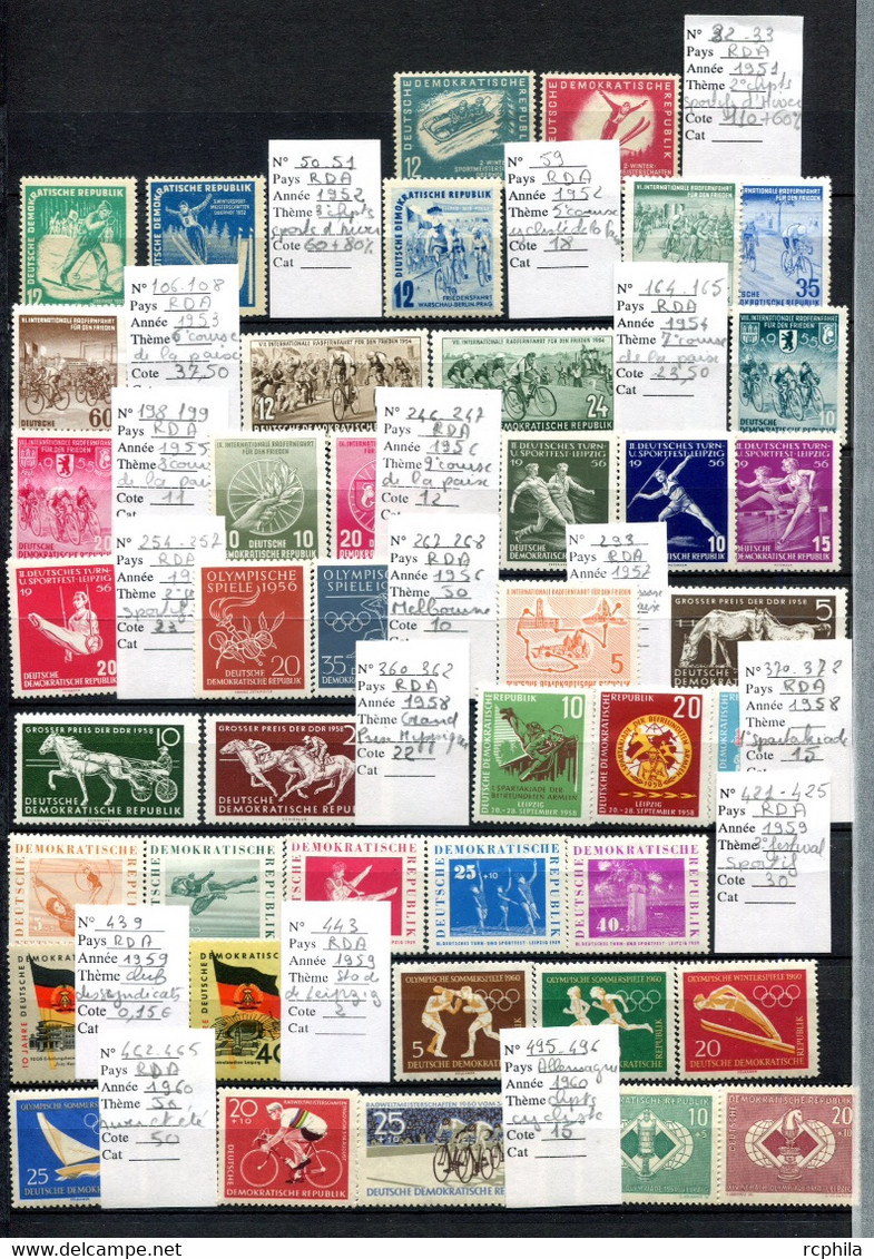 RC 21002 ALLEMAGNE DDR COTE 389,75€ SPORT LOT COLLECTION ENSEMBLE DE 283 TIMBRES NEUF ** MNH TB - Sammlungen