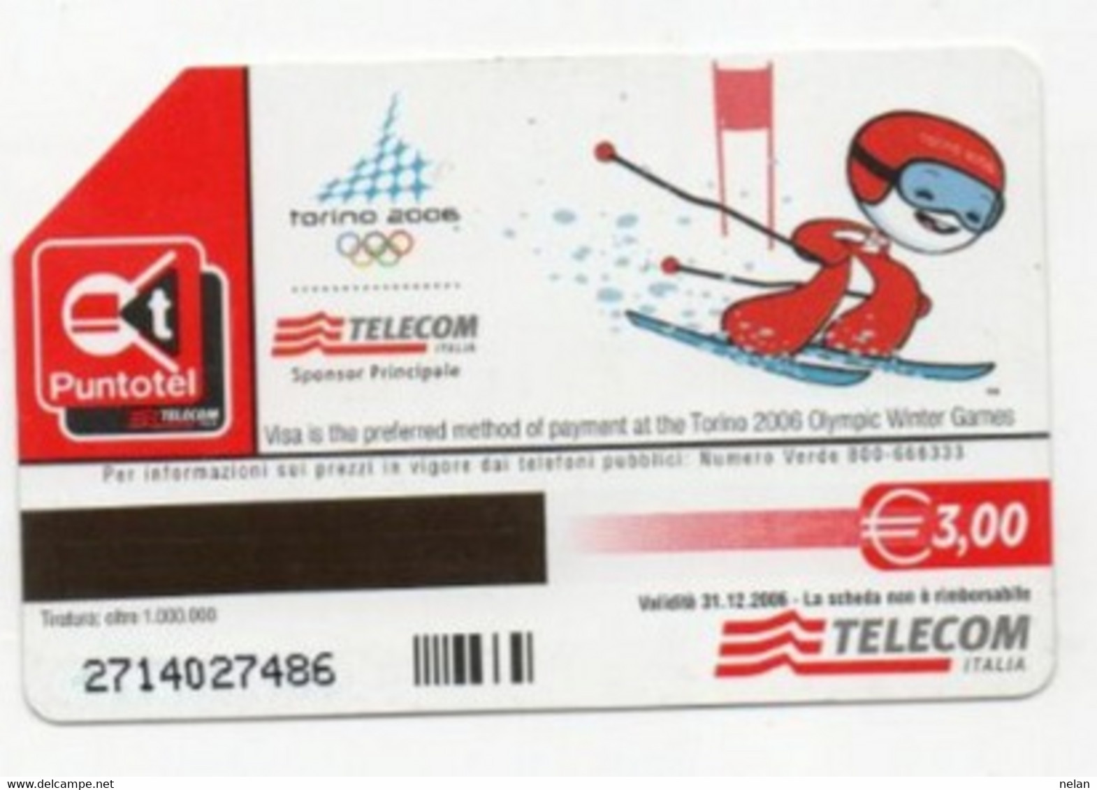 SCHEDA TELEFONICA - PHONE CARD - ITALIA - TELECOM - NEVE & GLIZ - TORINO 2006 - Olympische Spelen