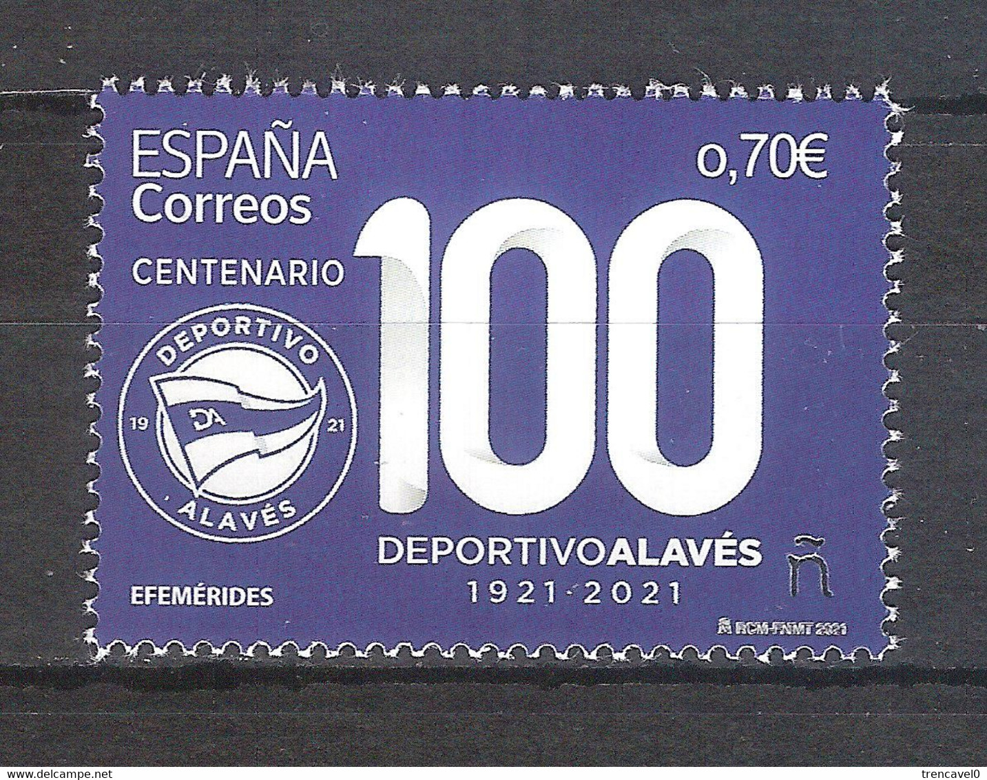 España 2021 - 1 Sello Nuevo**  - Centenario Del Deportivo Alavés --Espagne Spain Spanien Spagna - Ongebruikt