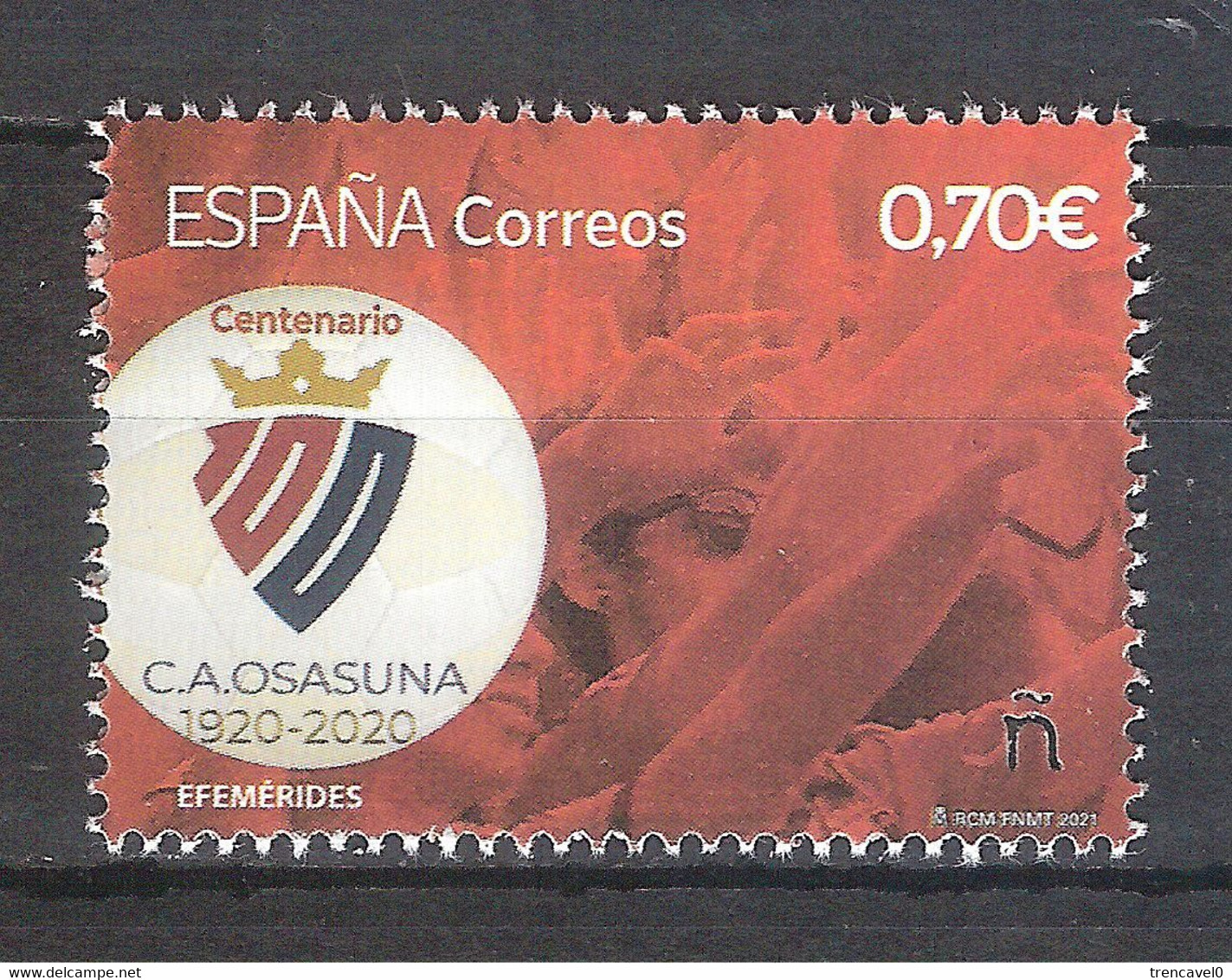 España 2021 - 1 Sello Nuevo**  - Centenario Del C.A. Osasuna --Espagne Spain Spanien Spagna - Neufs