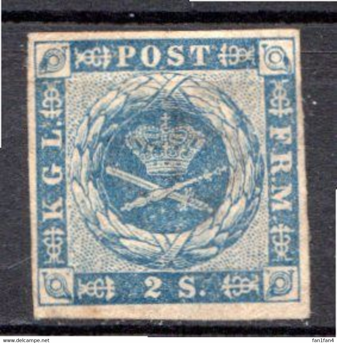 DANEMARK - (Royaume) - 1854-64 - N° 3 - 2 S. Bleu - Unused Stamps