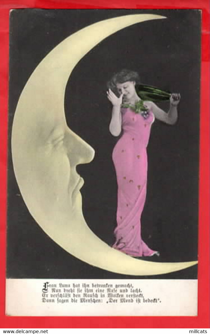 FANTASY MOON AND EDWARDIAN  LADY  Pu 1906 - Sonstige & Ohne Zuordnung