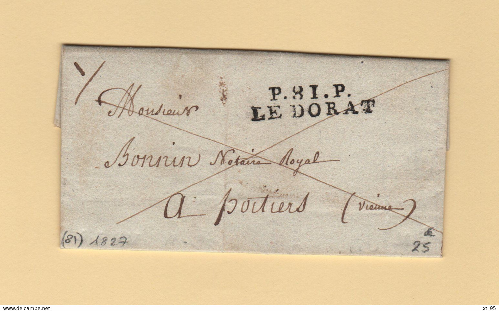 Le Dorat - 81 - Haute Vienne - PP Port Paye - 1827 - 1801-1848: Precursors XIX