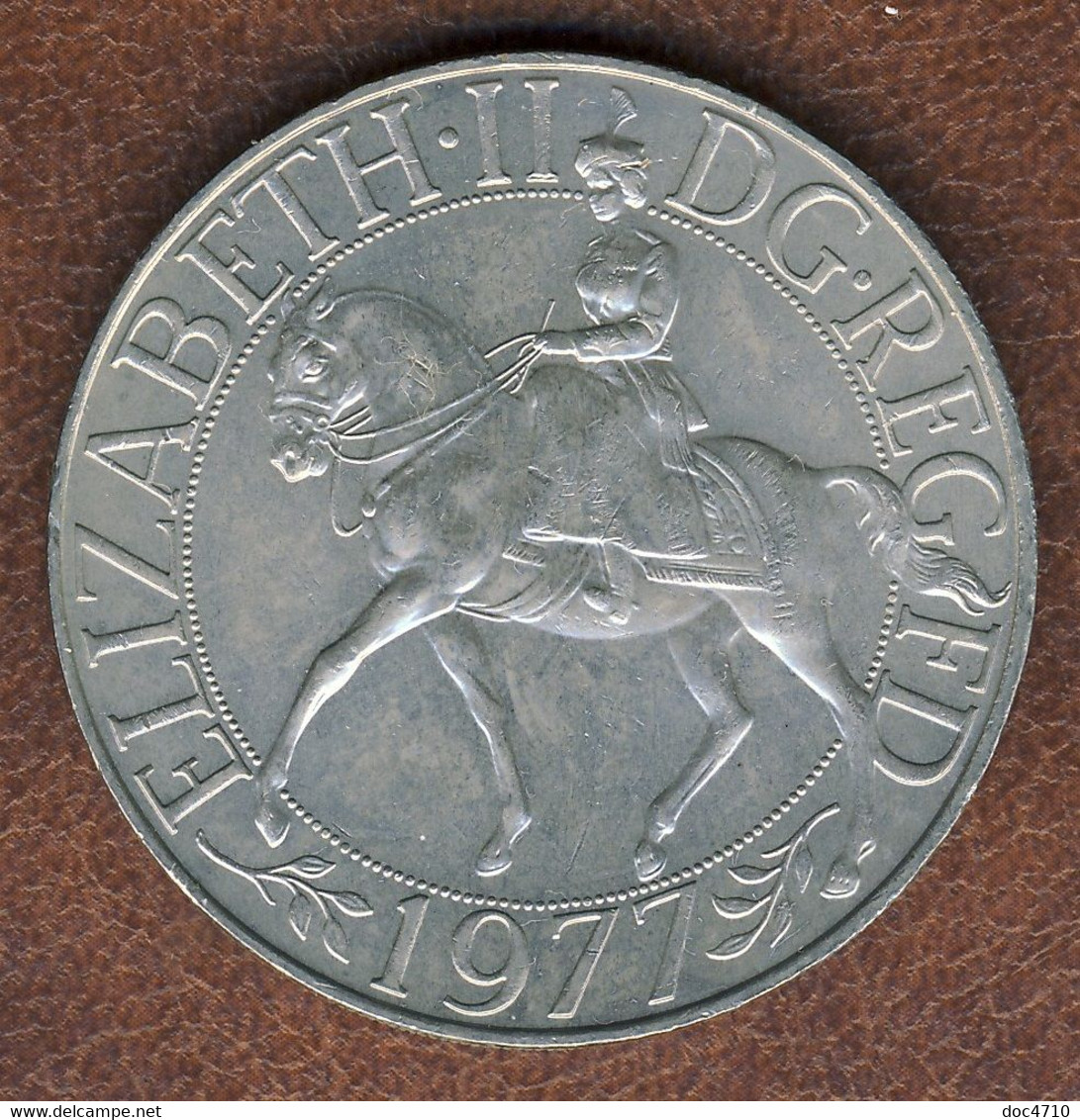 Great Britain 25 New Pence 1977, Silver Jubilee Of Reign, KM#920, XF - 50 Pence