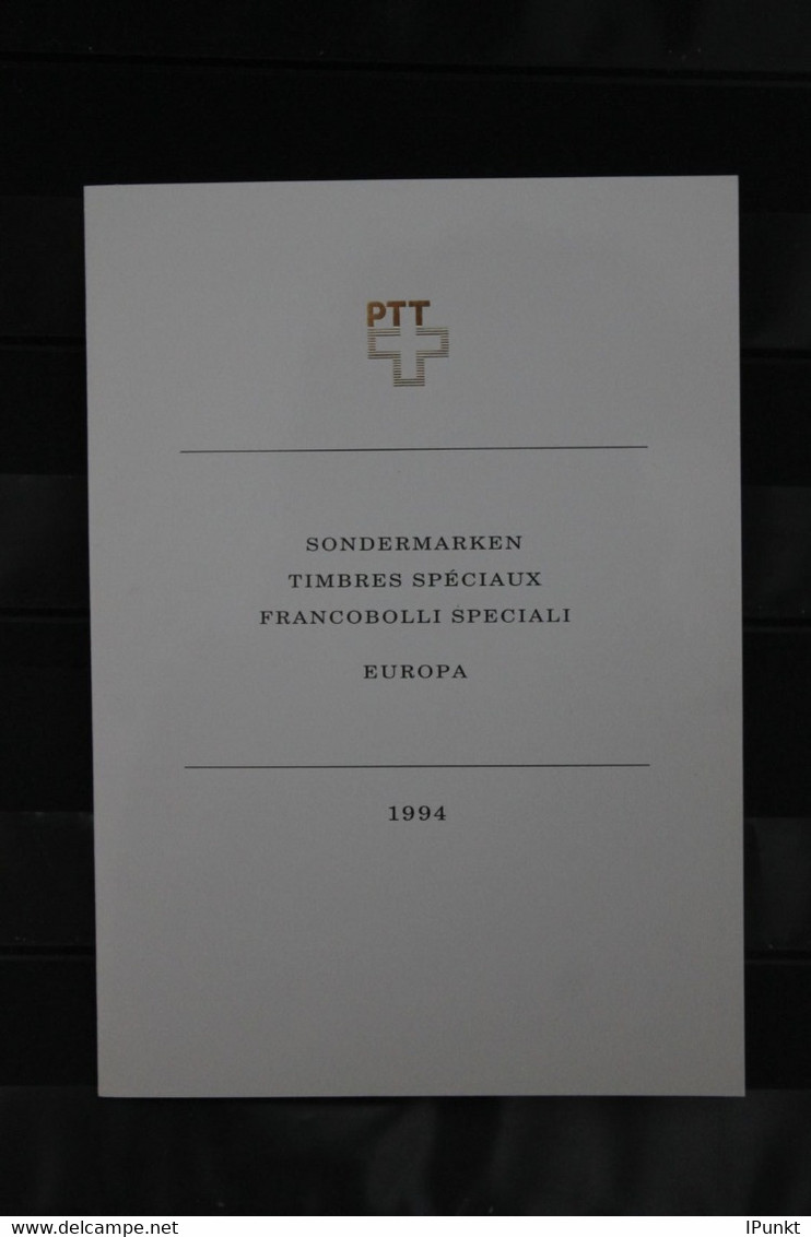 Schweiz: Europa - CEPT 1994, PTT-Booklet, Ersttagsheft Nr. 301, MNH,  Mit MiNr. 1525-26 - Sonstige & Ohne Zuordnung