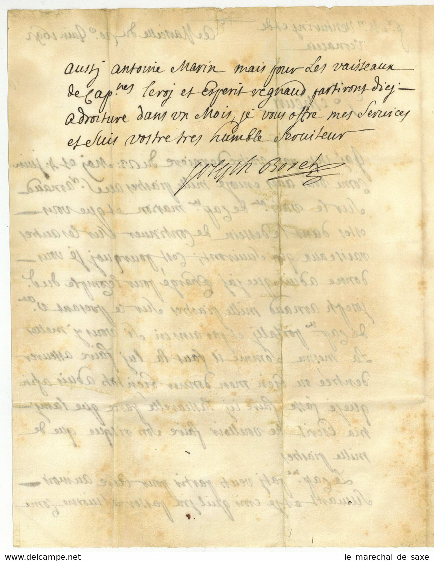 MARSEILLE 1792 Pour Livorno Par Capitaine Portalli Joseph Borel - ....-1700: Vorläufer