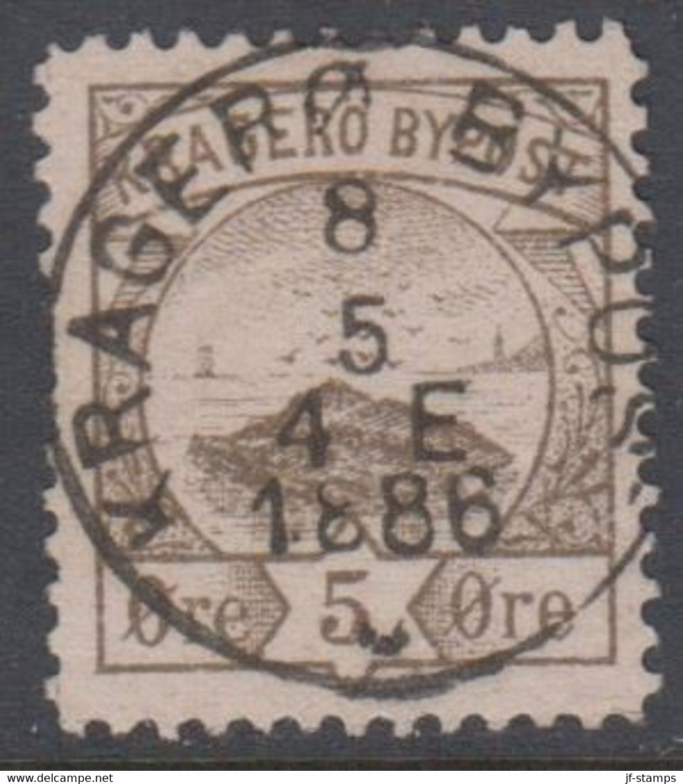 KRAGERÖ BYPOST  5 ØRE. LUXUS Cancel KRAGERØ BYPOST 8 5 1886. () - JF418493 - Emissioni Locali