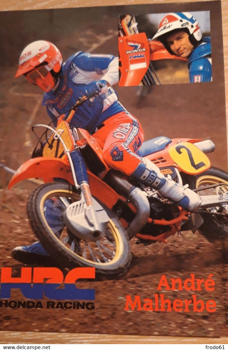 MOTORCROSS ANDRE MALHERBE, Kaart 12.50 X 17.5cm - Andere & Zonder Classificatie