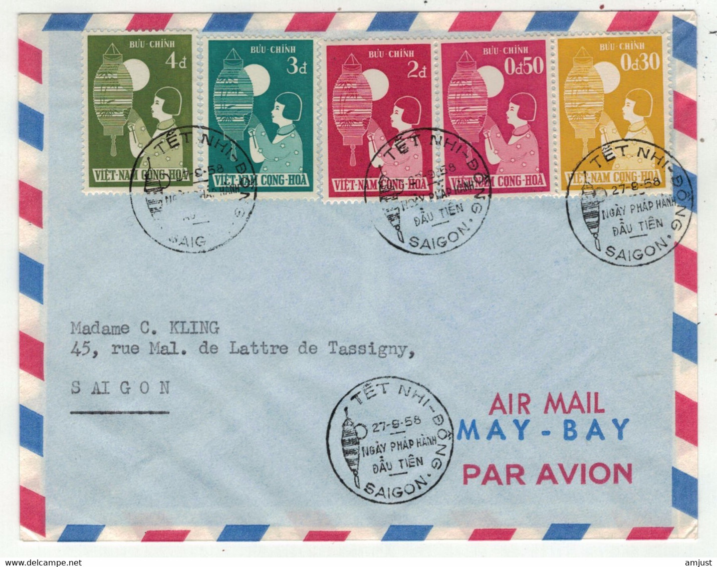 Viêt-Nam // Vietnam //  Lettre FDC Pour Saigon 27/9/1956 - Viêt-Nam