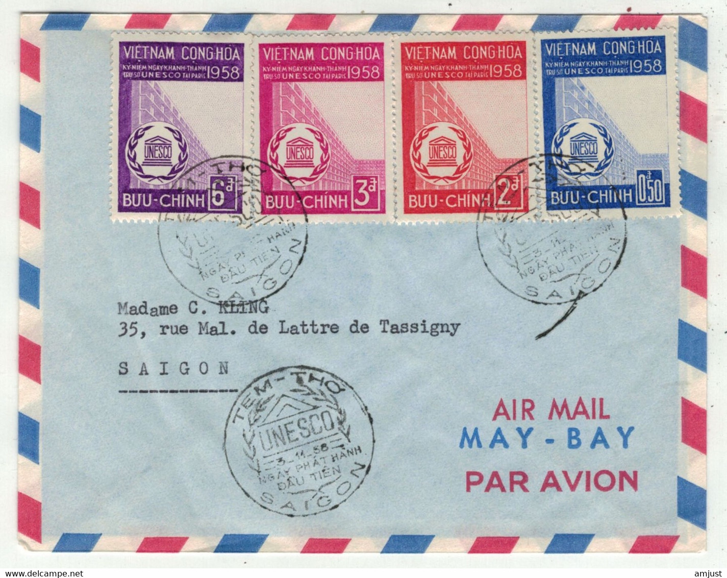 Viêt-Nam // Vietnam //  Lettre FDC Pour Saigon 3/11/1958 - Viêt-Nam