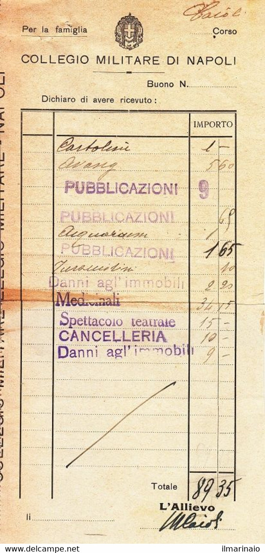 ** COLLEGIO MILITARE DI NAPOLI.-** - Documentos