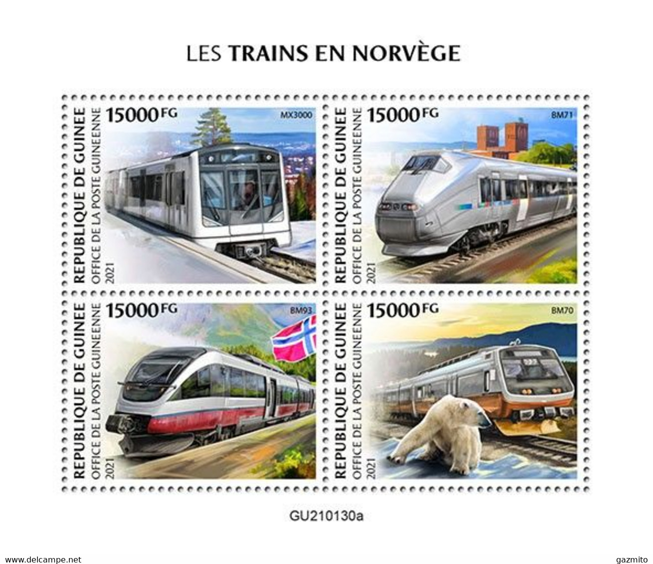 Guinea 2021, Trains In Norway, Polar Bear, 4val In BF - Faune Arctique