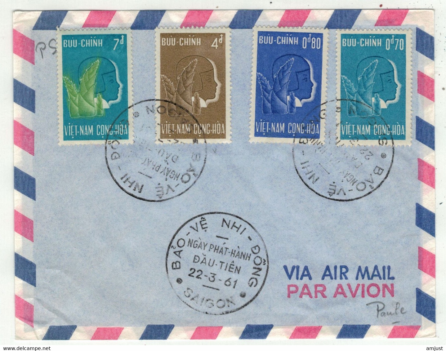 Viêt-Nam // Vietnam //  Lettre FDC  22/3/1961 - Viêt-Nam