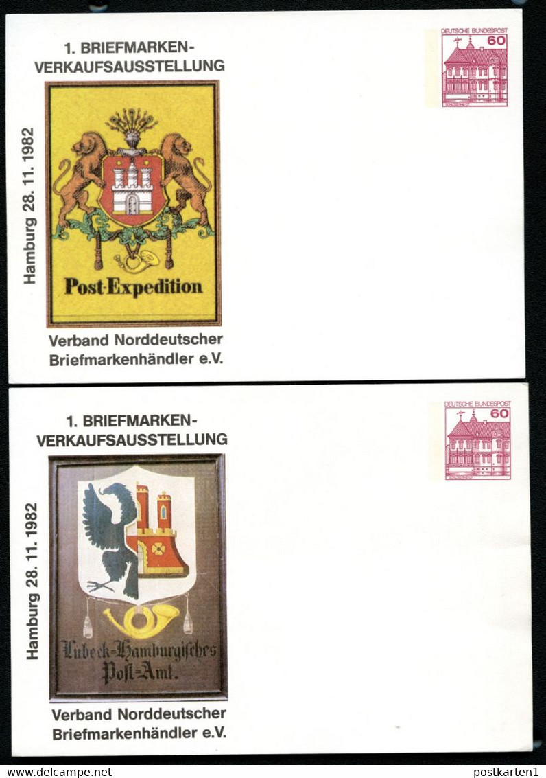 Bund PP106 D2/031 POSTHAUSSCHILDER HAMBURG LÜBECK 1982 NGK 8,00 € - Postales Privados - Nuevos