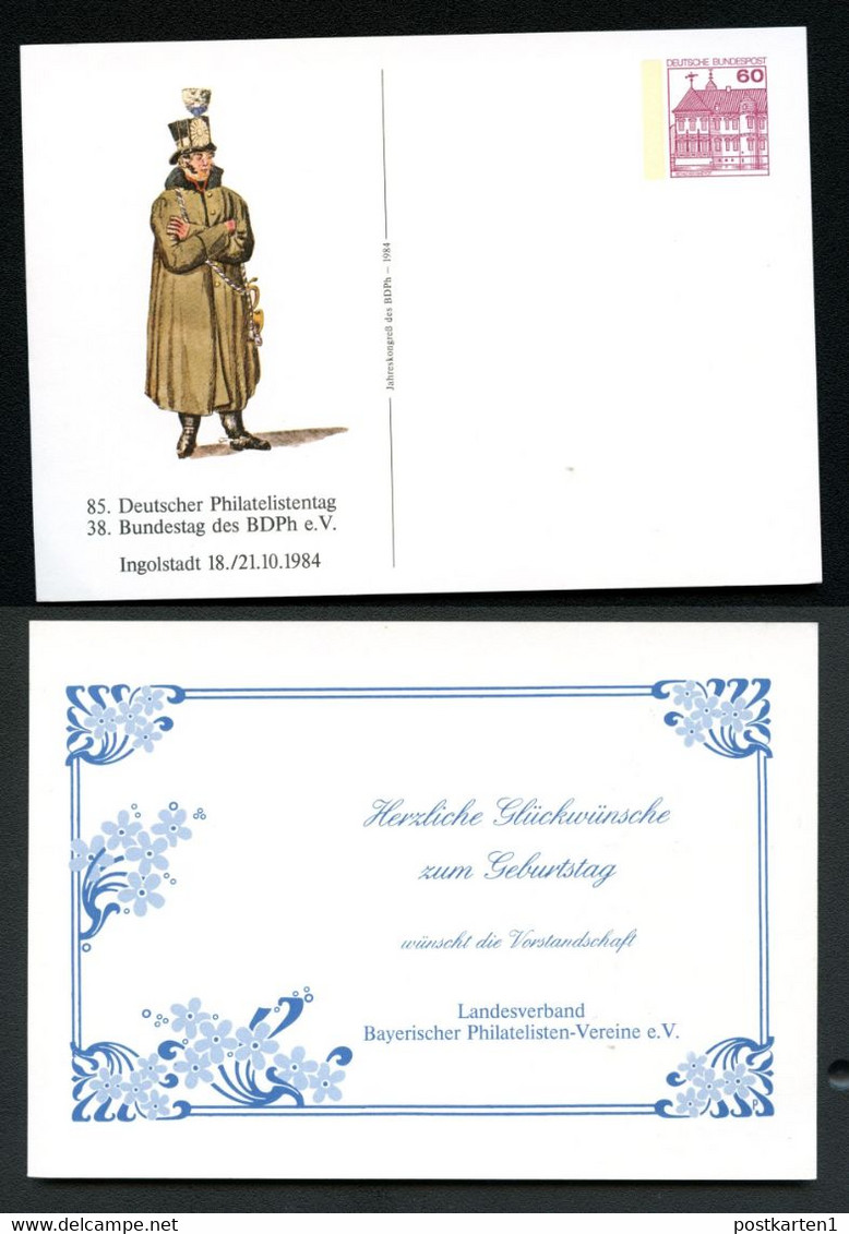 Bund PP106 D2/036-II BAYRISCHER POSTILLION 1820 Rs. Zudruck Ingolstadt 1984 - Privé Postkaarten - Ongebruikt