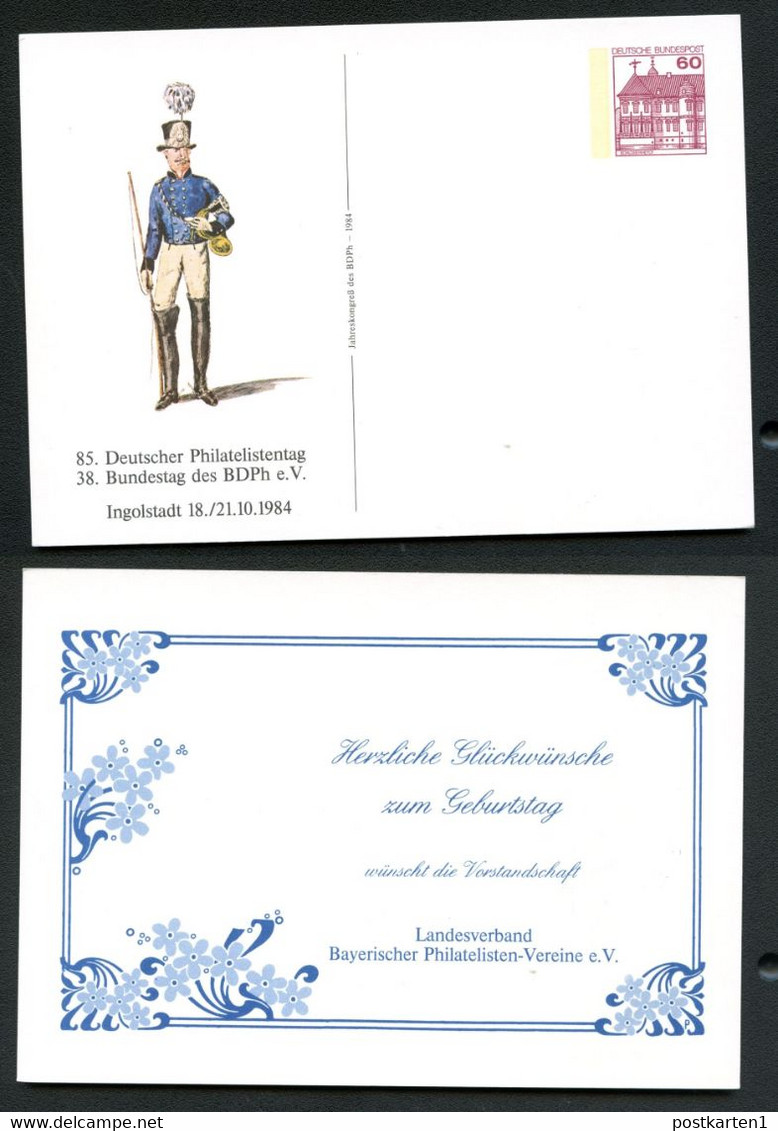 Bund PP106 D2/037-II BAYRISCHER POSTILLION 1840 Rs. Zudruck Ingolstadt 1984 - Private Postcards - Mint