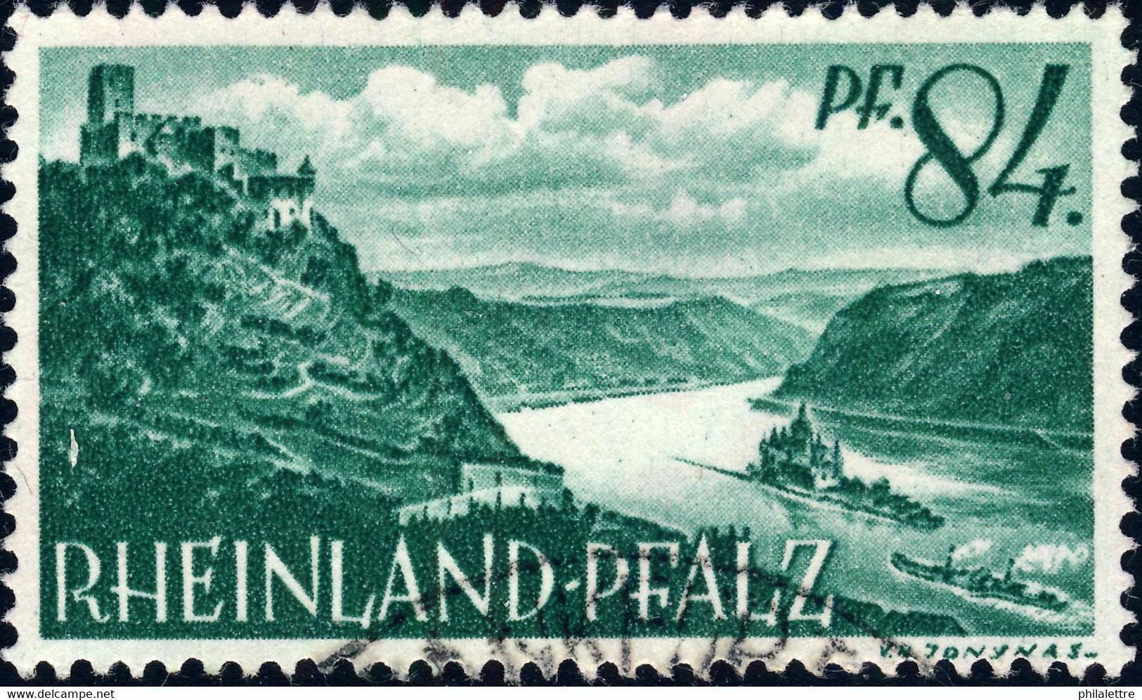 ALLEMAGNE / DEUTSCHLAND - Franz. Zone RHEINLAND-PFALZ - 1947 - Mi.14y - Obl./gestempelt - TB - Rijnland-Palts