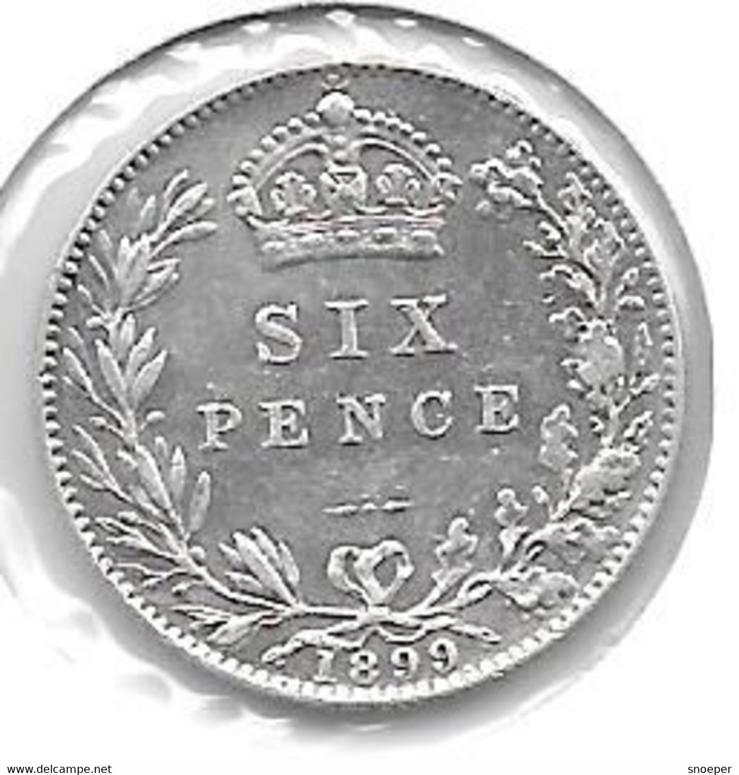 *great Britain 6 Pence 1899  Km 779  Vf++ - H. 6 Pence