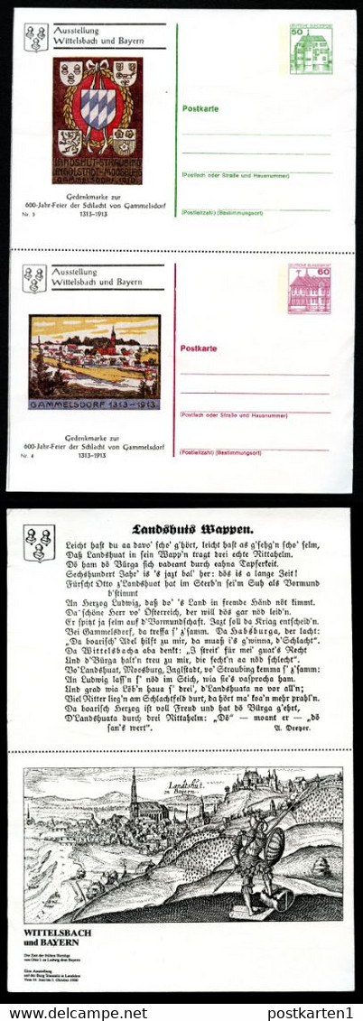 Bund PP106 D2/048+PP104 B2/015 600 J. SCHLACHT GAMMELSDORF Zusammenhängend 1980 NGK 9,00 € - Private Postcards - Mint