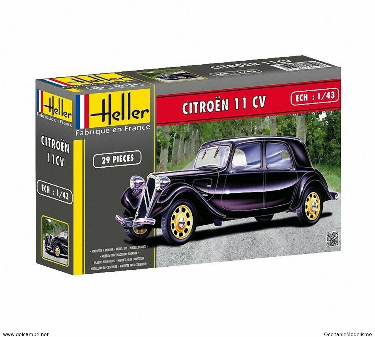 Heller - CITROEN 11CV TRACTION Maquette Kit Plastique Réf. 80159 NBO 1/43 - Cars