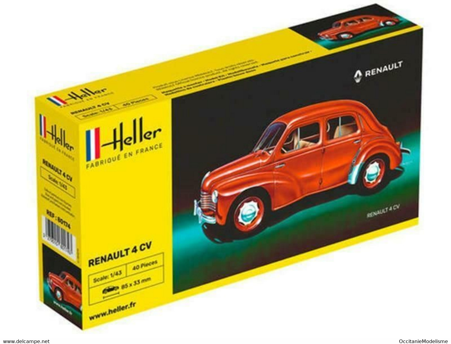 Heller - RENAULT 4CV Maquette Kit Plastique Réf. 80174 NBO 1/43 - Auto's