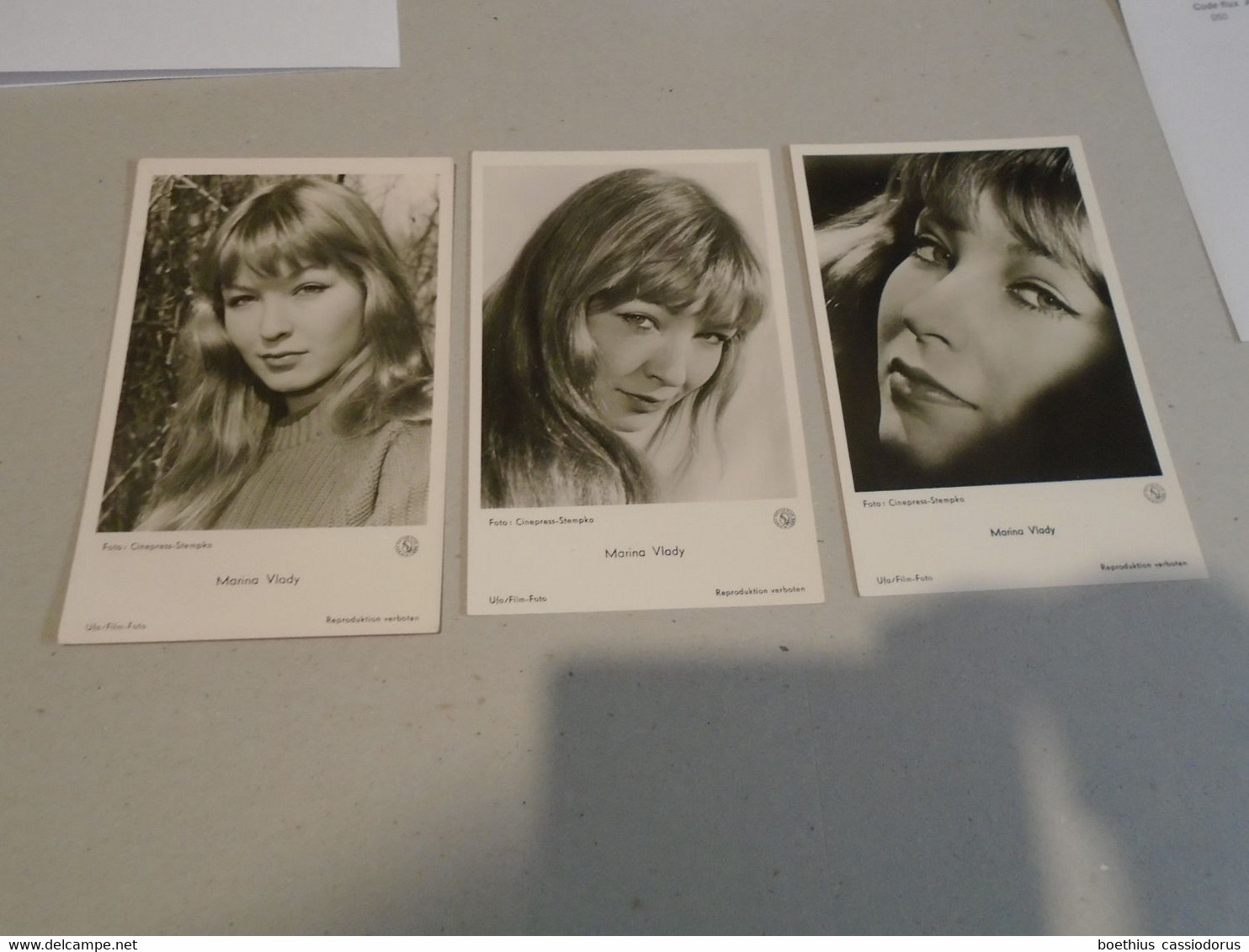 3 CARTES POSTALES UFA FILM MARINA VLADY - Artisti