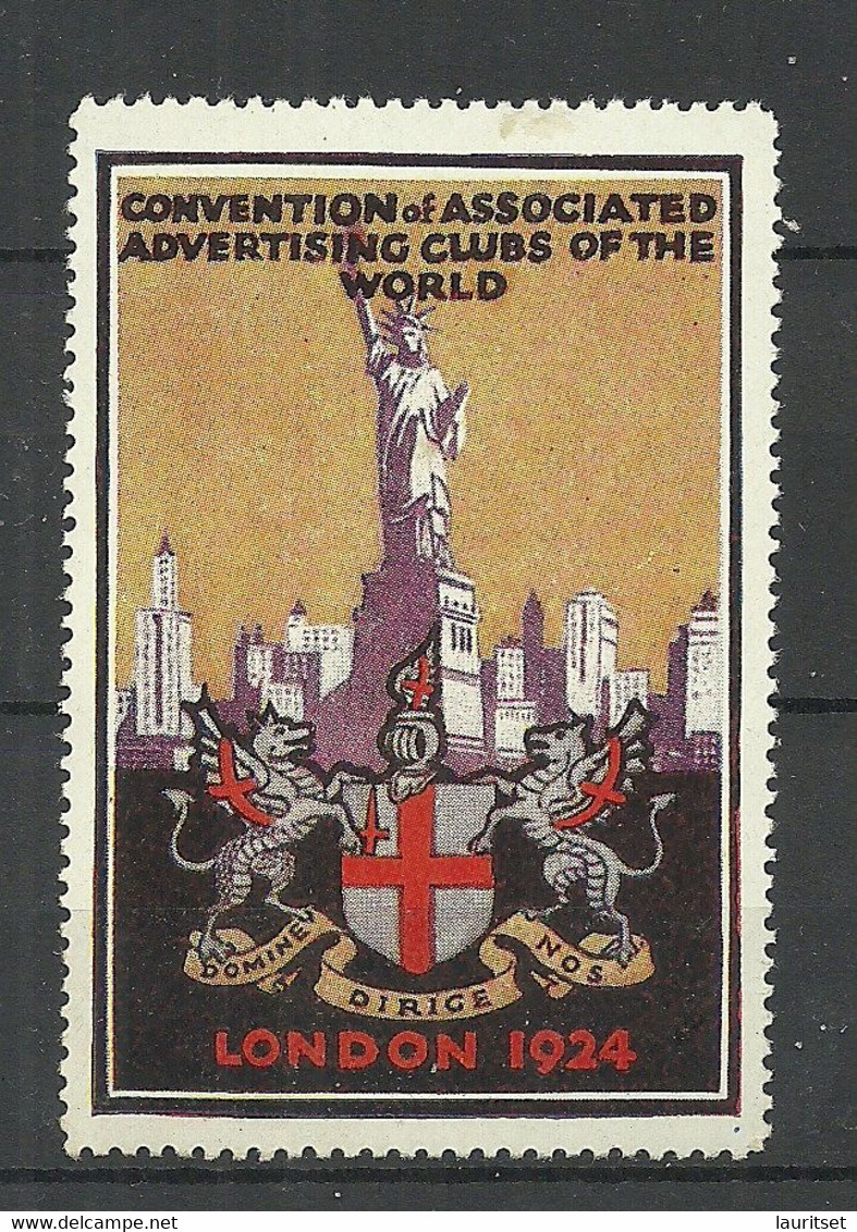 Great Britain 1924 Advertising Stamp Convention Of Associated Advertising Clubs Of The World * - Werbemarken, Vignetten