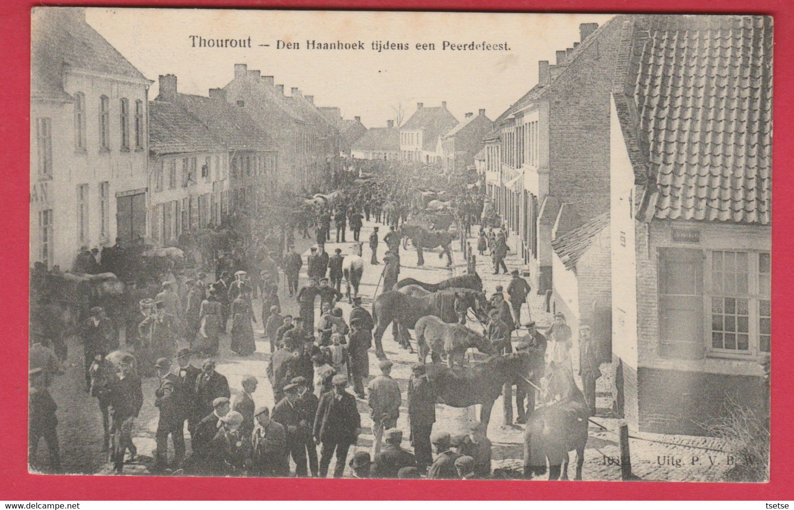 Torhout / Thourout -  Top Kaart - Den Haanhoeck Tijdens Een Peerdenfeest - 1906 ( Verso Zien ) - Torhout