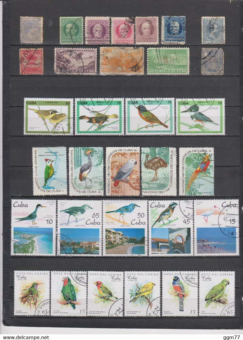 51 TIMBRES CUBA OBLITERES  DE 1876 à 1998 - Used Stamps