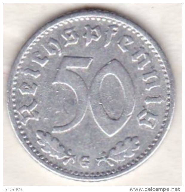 50 Reichspfennig 1940 G KARLSRUHE, En Aluminium, KM# 96 - 50 Reichspfennig