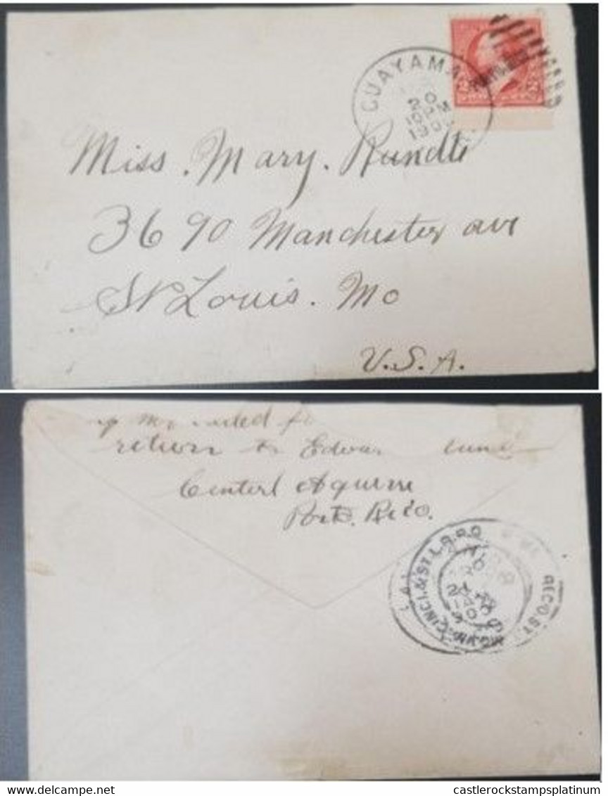 A) 1900, PORTO RICO, ENTIRE LETTER FROM GUAYAMA TO UNITED STATES, ADDRESSED TO MISS. MARY RUNDTE, MANUSCRIPT CHARGE IN I - Puerto Rico