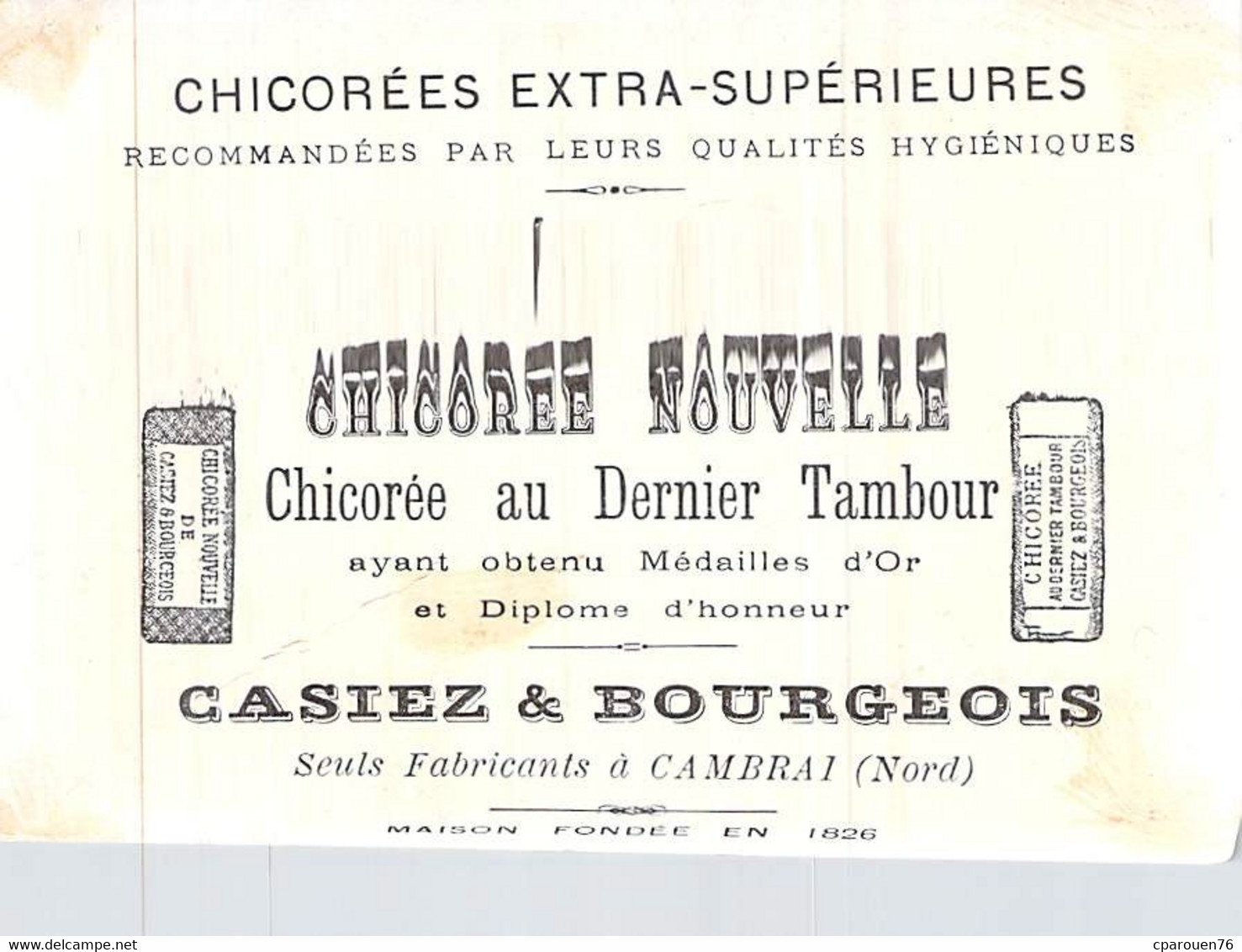 Chromos > Magasins > Chicorée Nouvelle Grand Format Casiez Et Bourgeois Cambrai - Thé & Café